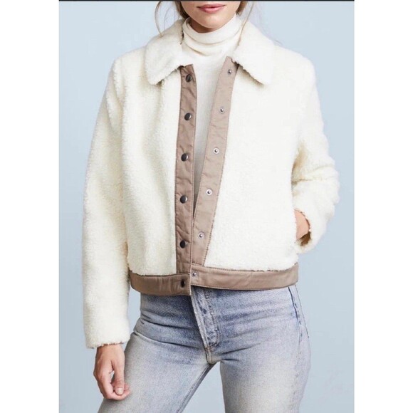 Madewell Jackets & Blazers - NWT Madewell Sherpa Portland Fuzzy Button Jacket Women’s Small